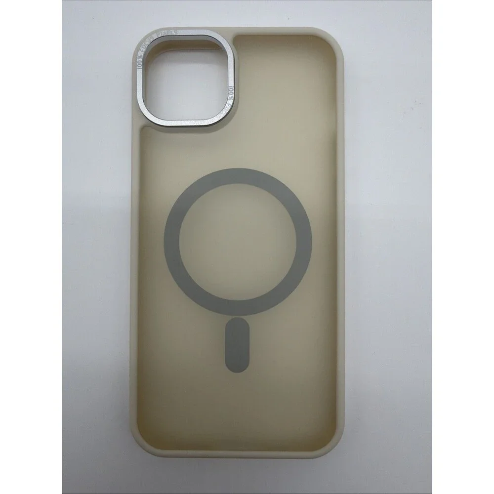 Hython iPhone 15 Pro Max Cream Transparent Hard Fitted Case